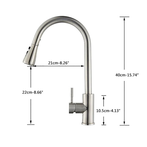 Brushed Nickel Kitchen Faucet with Pull Down Sprayer, Kitchen Sink Faucet Mixer Tap