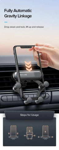 Car Phone Mount Air Vent Phone Holder for Car One-Touch Compatible Car Holder