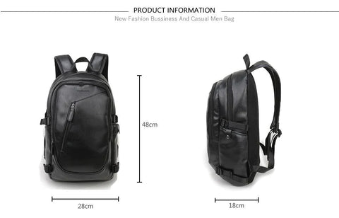 Casual Leather Laptop Backpack Fashionable Waterproof Design