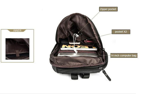 Fashion Travel Backpack - Fashionable Leather Laptop Backpack