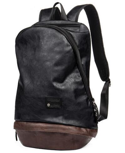 Classic Fashion leather Backpack Travel laptop Friendly EvoFine Black 