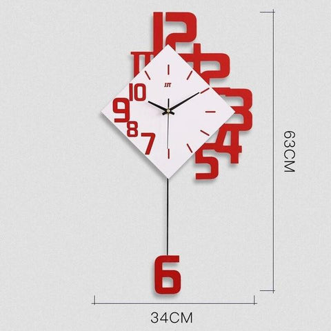 Creative Modern Wall Clock EvoFine Red 