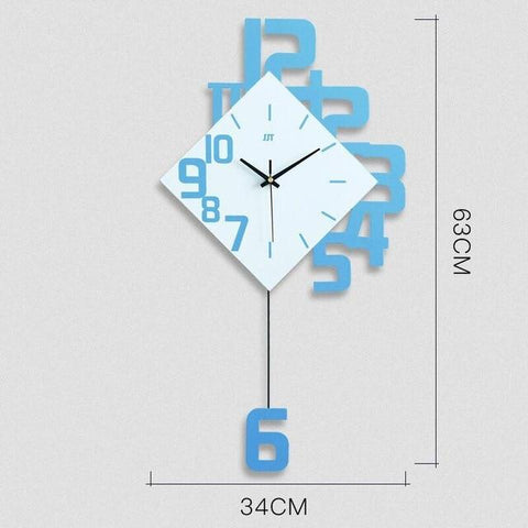 Creative Modern Wall Clock EvoFine Sky Blue 