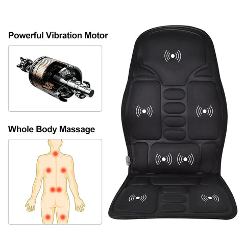 Electric Heating Massage Seat Cushion - Back Massager with Heat