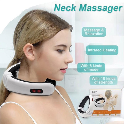 Electric Neck Massager, Portable 3D Pulse Back and Neck Massage Relaxation Equipment