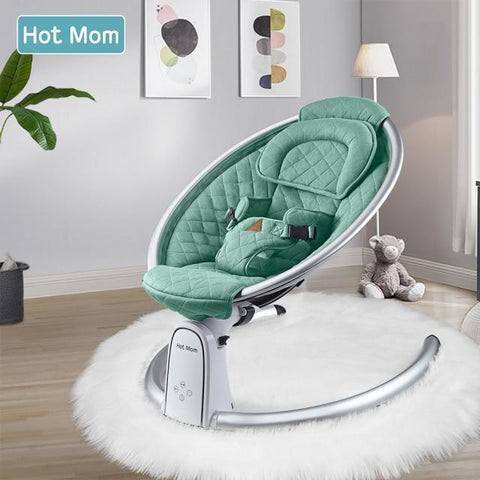 EvoFine Baby Swing for Infants, Electric Baby Bouncers with Bluetooth and Five Gear baby swing EvoFine Green 