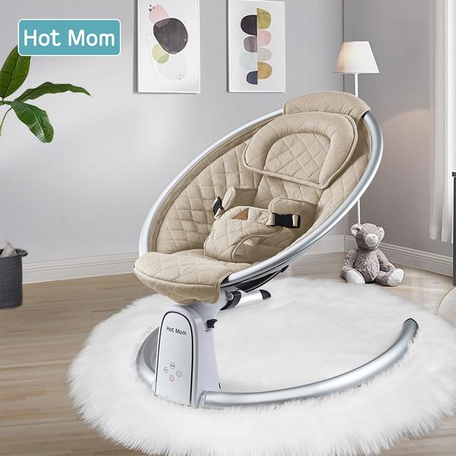 EvoFine Baby Swing for Infants, Electric Baby Bouncers with Bluetooth and Five Gear baby swing EvoFine Sand 