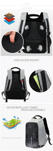 Anti Theft Backpack - USB Charging Travel Friendly