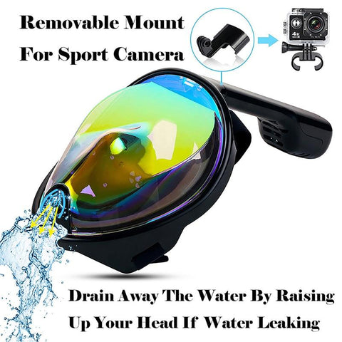 Full Face Snorkeling Mask with Detachable Camera Mount