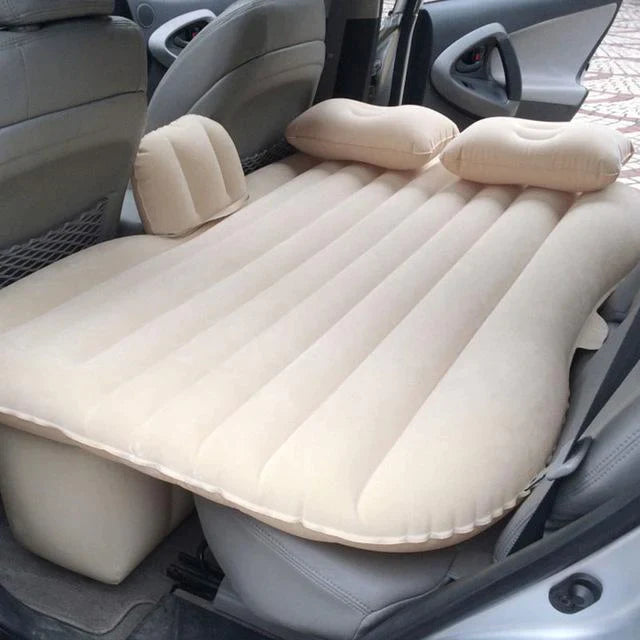 Inflatable Car Seat Mattress - Portable Outdoor Travel Sofa Evofine Beige 