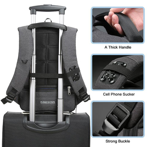 Laptop Anti theft Backpack- Password Lock & Phone Charging