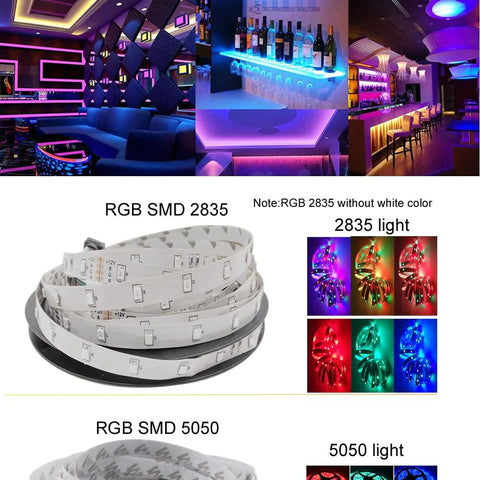 LED Strip Lights Waterproof Flexible RGB Tape Lights