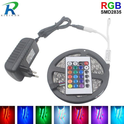 LED Strip Lights Waterproof Flexible RGB Tape Lights Self Adhesive Multicolor Flexible 12V RGB Adapter LED Strip EvoFine RGB 2835 5M Full Set 