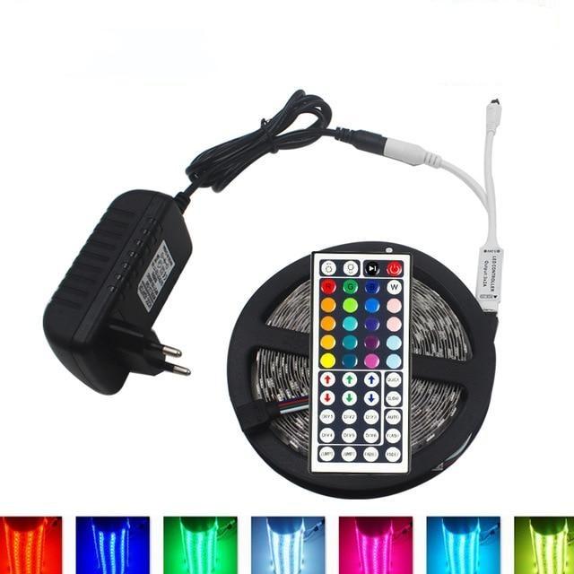 LED Strip Lights Waterproof Flexible RGB Tape Lights Self Adhesive Multicolor Flexible 12V RGB Adapter LED Strip EvoFine RGB 5050 10M Full Set 