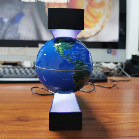 Magnetic Levitation Floating World Map Globe with C Shape