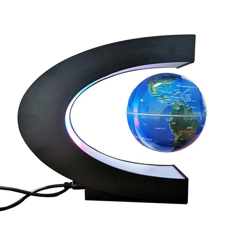 Magnetic Levitation Floating World Map Globe with C Shape