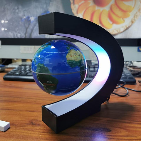 Magnetic Levitation Floating World Map Globe with C Shape