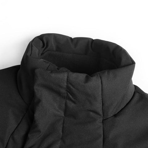 Men Winter Jacket Fashion Black Cotton Collar Coat