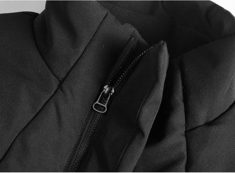 Men Winter Jacket Fashion Black Cotton Collar Coat