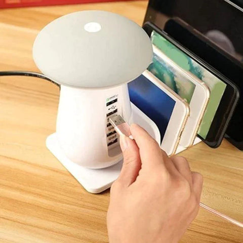 Multi Port Mushroom Led Lamp USB Charge Station