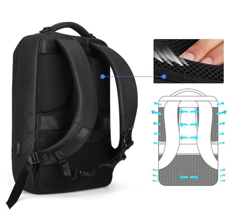 Anti-thief Fashion Backpack 15.6 inch Laptop USB Charging Travel Bag