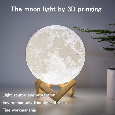 Night Light 3D Print Moon Lamp Rechargeable