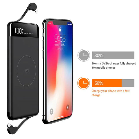 Portable Wireless Charger - Fast Wireless Charging Battery Pack