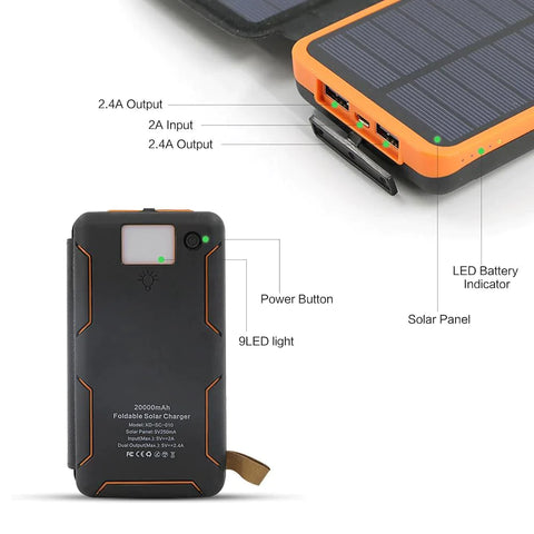 Powerfull Solar Power Bank with Wireless