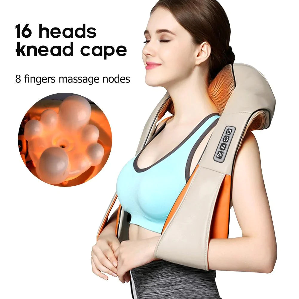 Premium Shiatsu Neck and Shoulder Massager Neck Massager EvoFine Beige 