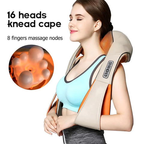 Premium Shiatsu Neck and Shoulder Massager Neck Massager EvoFine Beige 