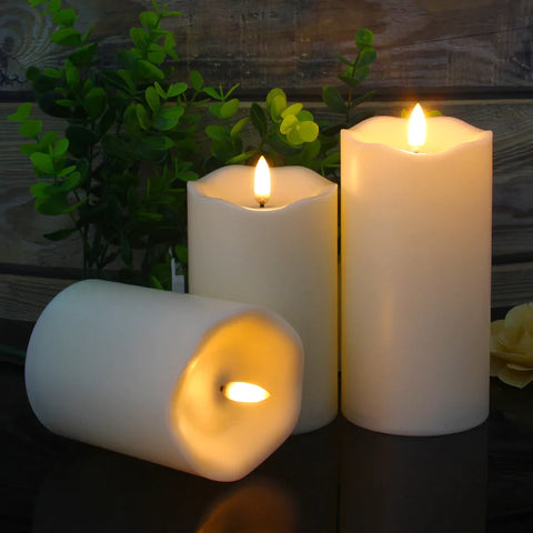 3 Piece LED Flameless Candles with Remote Control