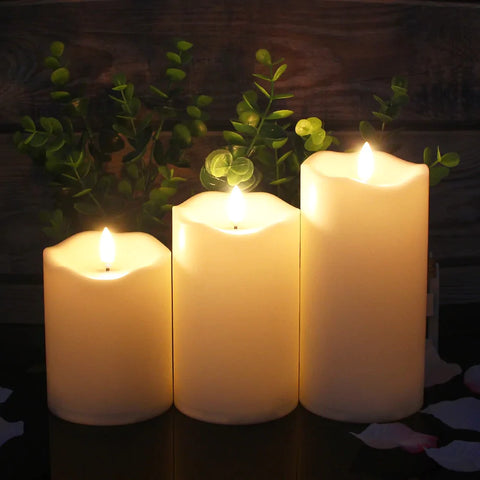 3 Piece LED Flameless Candles with Remote Control