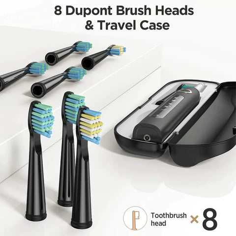 Electric Toothbrush with 8 Brush Heads for Adults and Kids