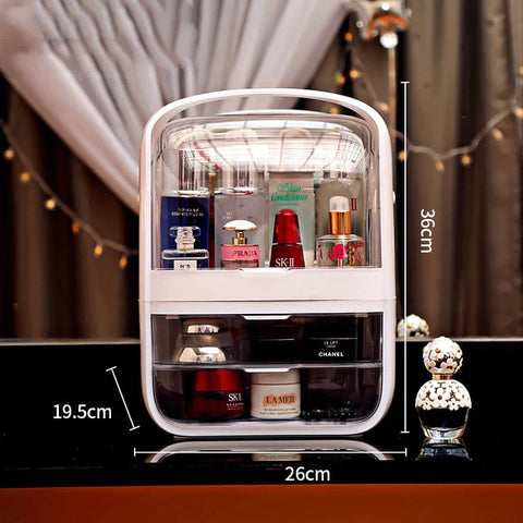 Cosmetic Display Cases with Brush and Lipstick Organizer for Bathroom Countertop