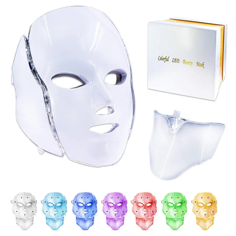 Led Face Mask Light Therapy, 7 Led Anti-Aging Light Therapy Facial Skin Care Mask