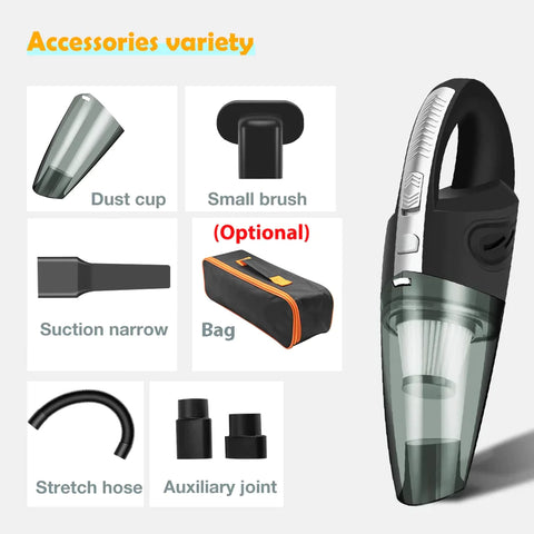 Portable Car Vacuum Cleaner High Power Handheld Kit for Cleaning Car Interior