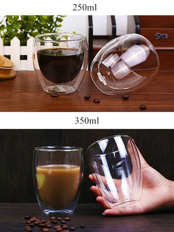 Double-Wall Glass Cup Set of 1-6