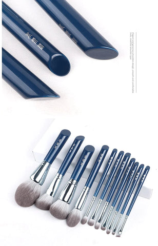 Eye Shadows Makeup 11 Pcs super soft fiber Brush Set