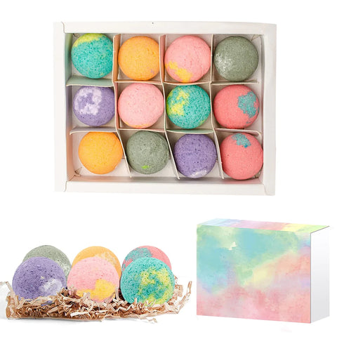 Bath Bomb Gift Set, Handmade Bubble Shea Essential Oils Made Fizzies