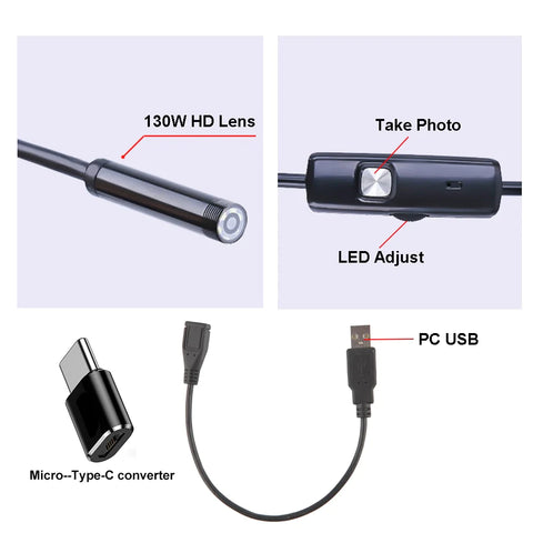 Mini Endoscope Camera Type-C USB Inspection Snake Camera