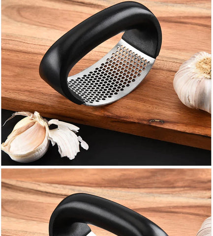 Stainless Steel Garlic Press Manual Curve Fruit Vegetable Tools