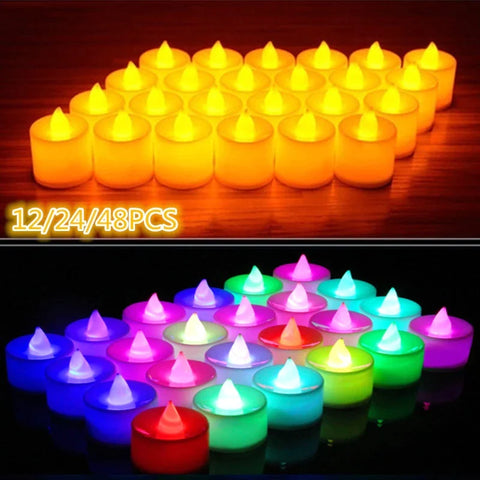 48-Pack Battery LED Tea Lights Candles Bulk