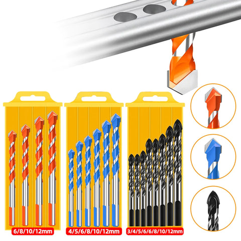 Triangle Drill Bit Set (PREMIUM 7pc Complete Set) Storage Case and Bit Holder