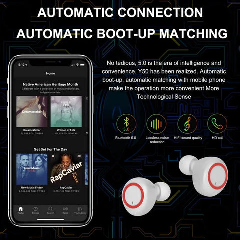 Touch Control Wireless Bluetooth Waterproof Earphone