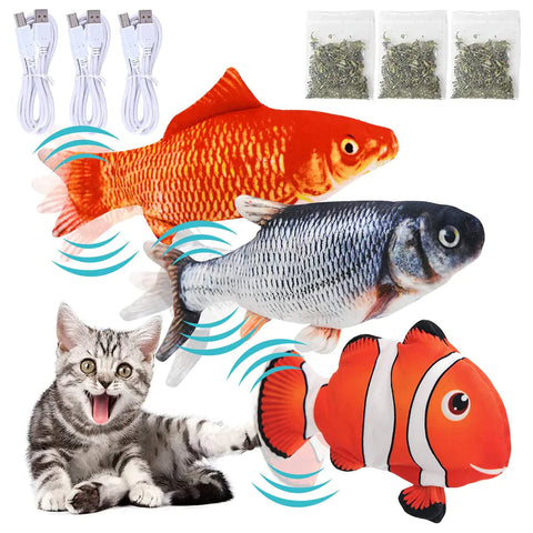 Electric Moving Fish Cat Toy with Built-in touch sensor