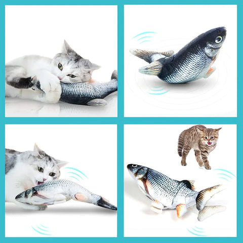 Electric Moving Fish Cat Toy with Built-in touch sensor