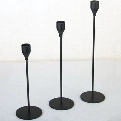 Golden Candle Holders Set of 3 for Taper Candles