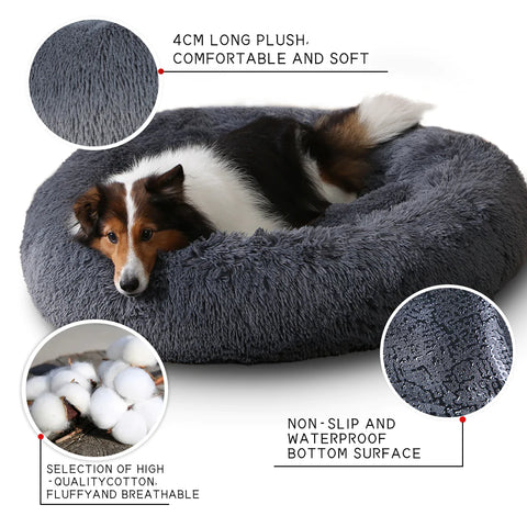 The Calming Donut Round Soft Cat and Dog Bed