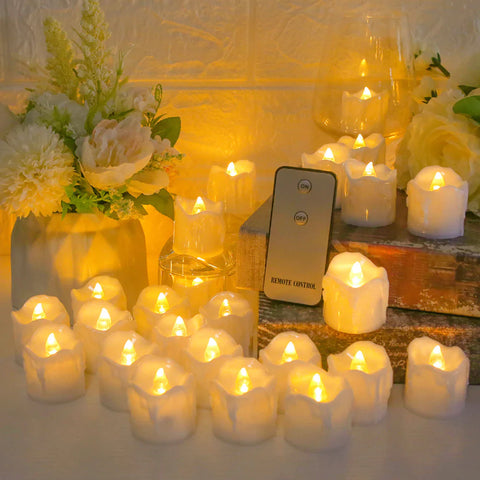 24 Piece LED Flameless Candles Tea Light with Remote Control