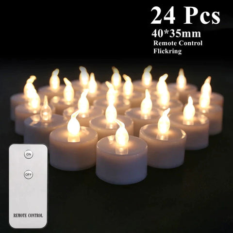 24 Piece LED Flameless Candles Tea Light with Remote Control